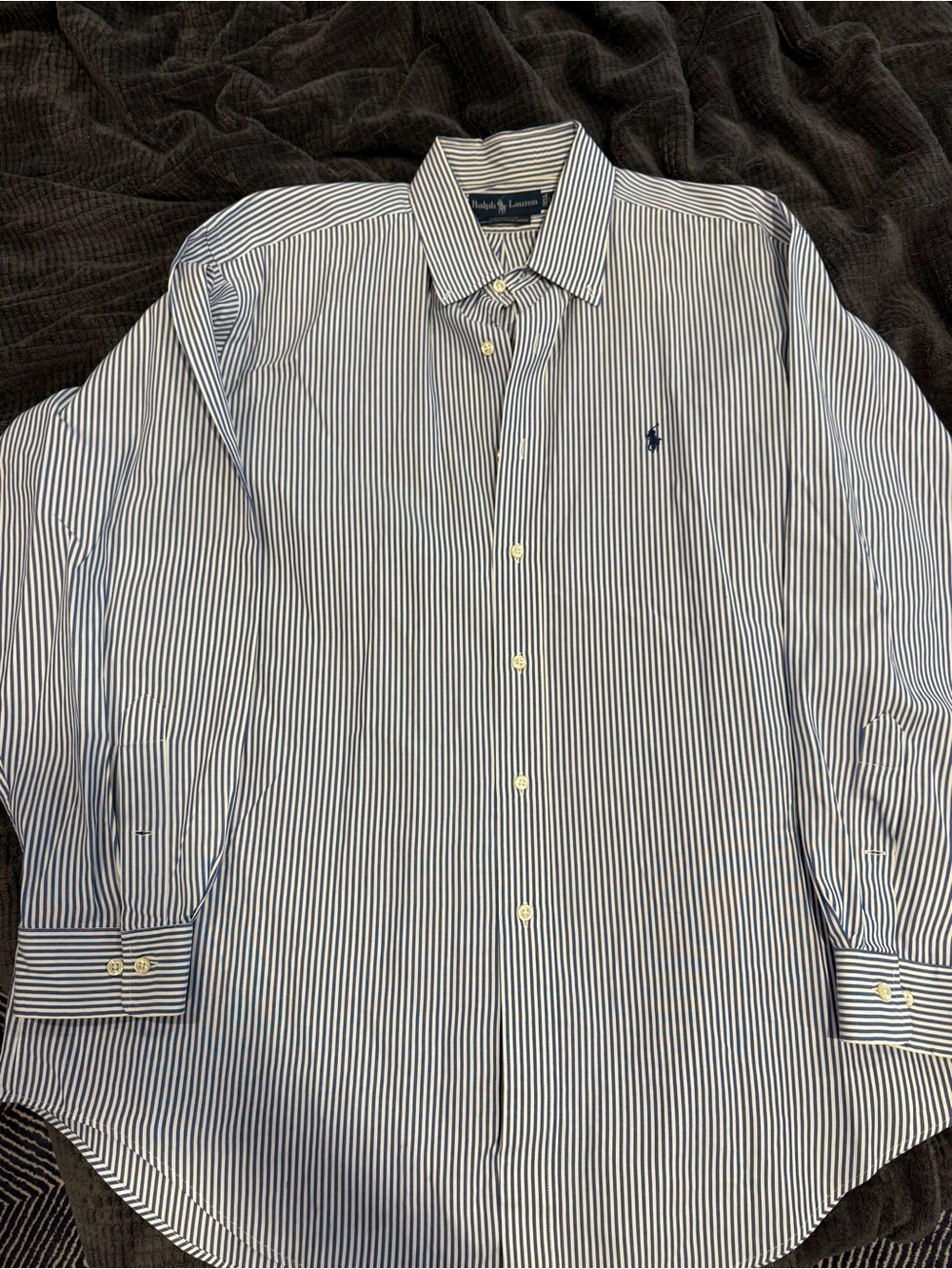 Men’s Ralph Lauren Navy Stripe Button-Down Shirt 17 34/35